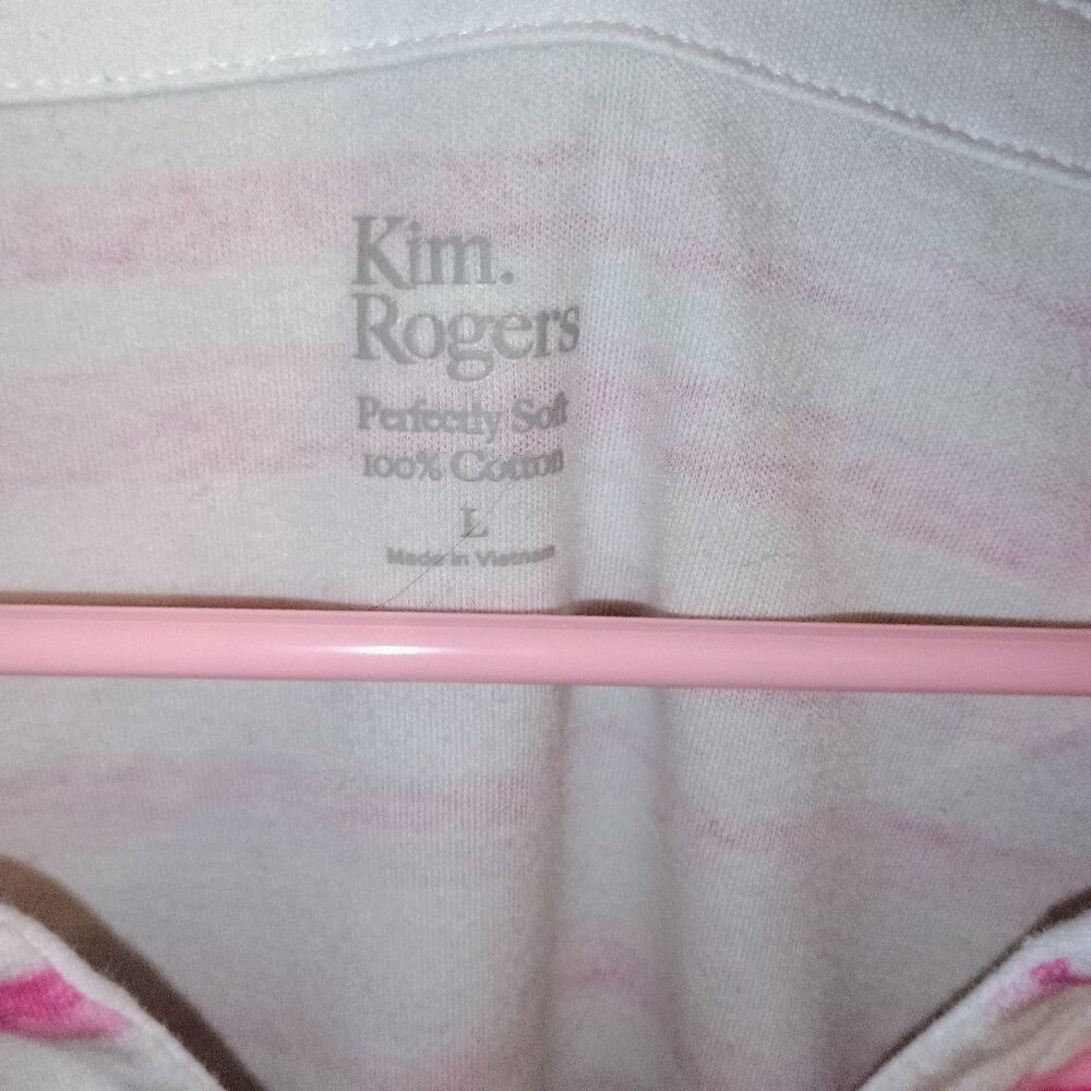 Kim Rogers Size Large 3/4 length shirt. 100% Cotton.